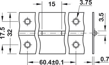 Piano Hinge Straight 32x0.8x3.5m 4016 Stainless Steel - view 2