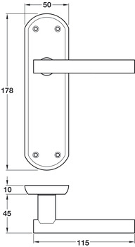 Varthen Lever Hdls/Plt Lever Zinc Alloy PC - view 2