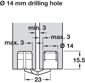 Zysa Hinge 180D Drilling D14mm M.Brass - view 3