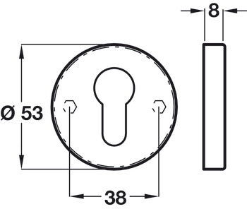 Escutcheons D53mm Pro Cyl SSS - view 2