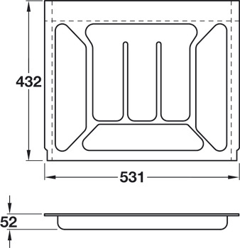 Cutlery Ins 531x432mm Plastic Crm-Wht 9001 - view 2