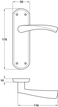 Olton Lever Hdls/Plt Lever Zinc Alloy PC - view 2