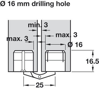 Zysa Hinge 180D Drilling D16mm M.Brass - view 3