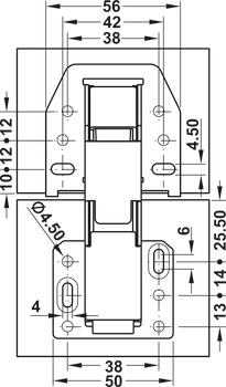 Swing Up 90D Hinge SF w SC Overlay Mnt - view 2