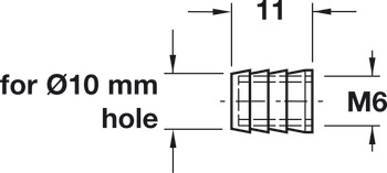 Glue-In Sleeve M6 D10x11mm Plastic - view 4