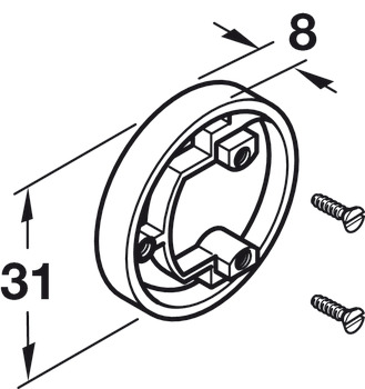 Tiomos 95D Cover Cap Rnd Plastic Sat Nickel - view 2