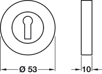Escutcheon D53mm Std KW Zinc Alloy PC - view 2