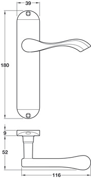 Welford Lever Hdls/Plt Lever Zinc Alloy SN - view 2