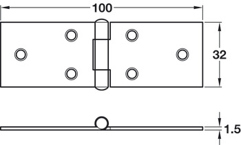 Table Hinge 100x32mm Steel Glv - view 2