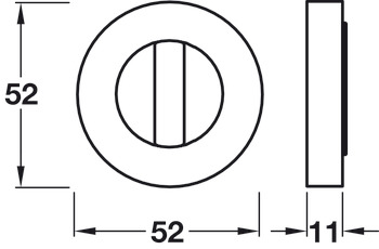 RO12 Escutcheons D52mm WC Set Zinc Alloy BN - view 2