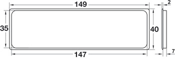Ventilation Grille Rectangle 149x40mm Plastic White - view 4