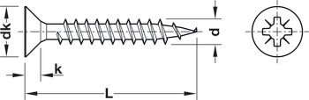 BP Hospa Ful Screw Countersunk PZ2 D4.0x45mm Glv - view 3