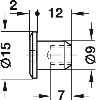 Sleeve Nut M6x12mm SW4 Steel Burn - view 2