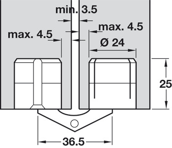 Zysa Hinge 180D Drilling D24mm M.Brass - view 3