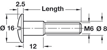 Shoulder Screw M6x32mm Steel Glv - view 3