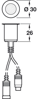 LED Plinth Lgt Set D30mm 5x12V/5W Wht - view 2