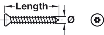 Security Screw 6Lb Countersunk A2 Stainless Steel T20 4.2x25mm - view 2