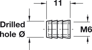 Glue-In Sleeve M6 D10x11mm Plastic - view 5