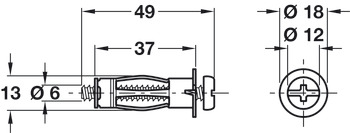 Fischer HM6 Metal Cavity Fixing D12x35mm - view 2