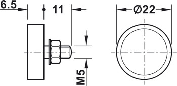 Magnetic Catch 3.0kg w M5 Pin Steel/Metal - view 2