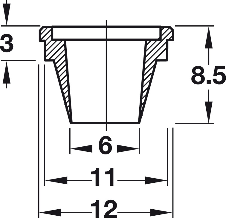 Plug-in sleeve transp.12x8.5mm - view 2