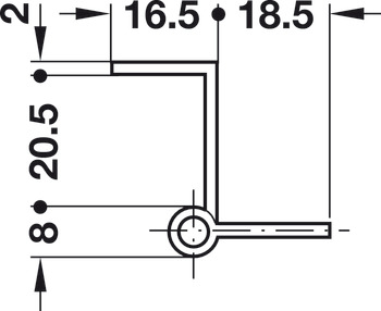 Cranked Hinge 50x35mm RH Brass MNP - view 2