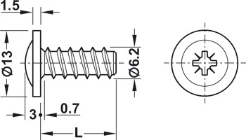 Panel Mnt Screw Flt PZ2 D5.0x27.5mm Steel Glv - view 2