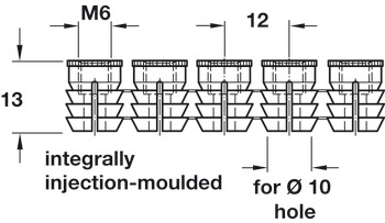 Glue-In Sleeve M6 D10x13mm Strip Plastic - view 4