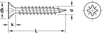Spax Screw Ful Countersunk PZ2 D4.0x60mm Yellow Zinc