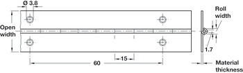 Piano Hinge Straight 40x0.7x710mm Steel NP - view 2