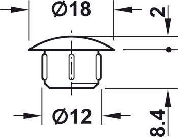 Cover Caps D12mm Blind Phillips Plastic 9010 Fawn - view 4