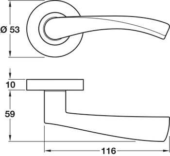 Olton Lever Hdls/Roses D53mm Zinc Alloy PC - view 2
