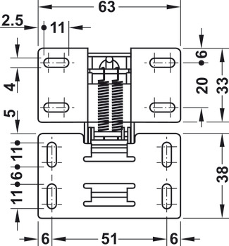 Swing Up 90D Hinge for Mnt w Panel wo SC - view 4