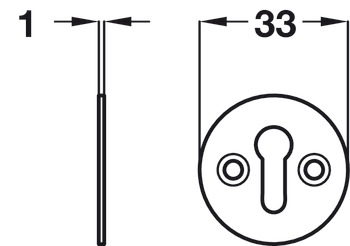 Escutcheon D33mm Plain Std KW Aluminium SAA - view 2