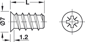 Varianta Screw Ful Countersunk PZ2 D5.0x13.5mm Glv - view 3