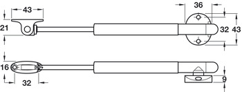 Automatic Open Drop Down Flap Stay 244mm - view 3