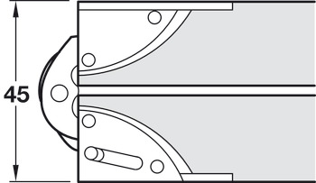 Folding Table Hinge FM 18mm Steel Blu Glv - view 3