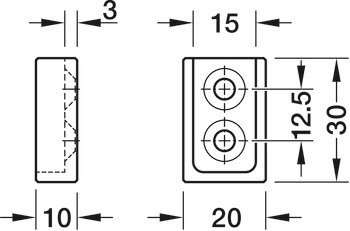 WithRobe Rail (Sqr) End Supp Side M Brush - view 2