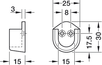 WithRobe Rail (Oval) End Supp Screw Plastic Wht - view 2