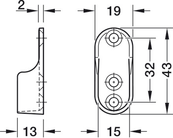 WithRobe Rail (Oval) End Supp Screw Zinc Alloy NP - view 3