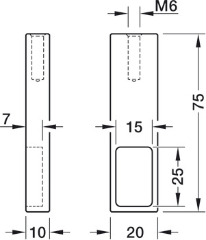WithRobe Rail (Sqr) End Supp Shelf M Brush - view 3