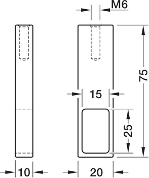 WithRobe Rail (Sqr) Centre Support M Brush - view 3
