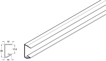 Shelf Strengthener Profile 4.1m Aluminium Silver Ano - view 2