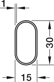 WithRobe Rail (Oval) 30x15x1.5mm x2.5m PC - view 3