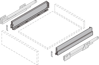 NPS Drawer Sides 90/450mm Stn 1pr - view 4