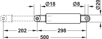 Gas Piston Bed Weight 50kg Force 900N - view 2
