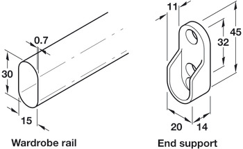 WithRobe Rail Set 900mm/Double PC - view 2