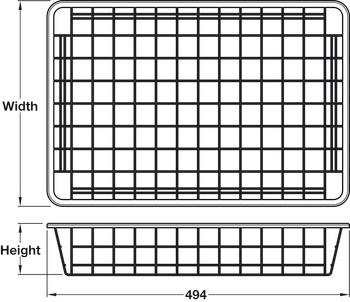 WithRobe Bskt 15kg 494x336x85mm Steel Wht - view 3