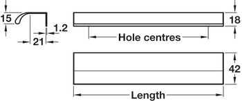 Ona Profile Handle Aluminium Bru Black 128mm Fixing Centres - view 4