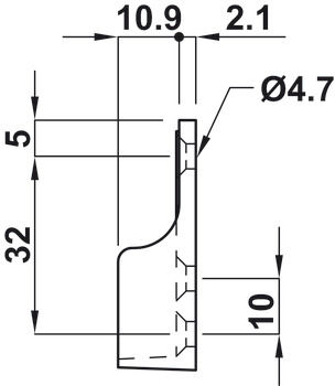 WithRobe Rail (Oval) End Supp Screw Zinc Alloy NP - view 2